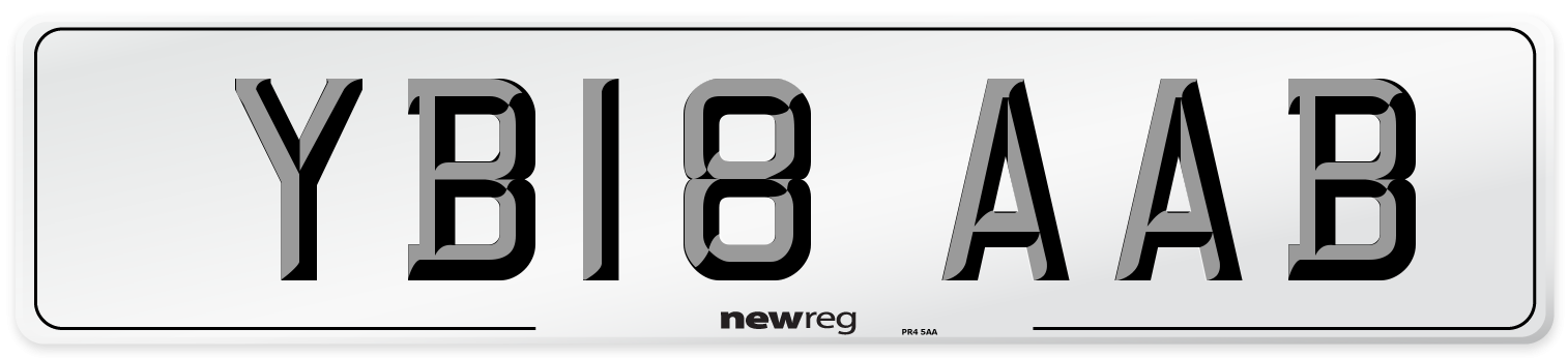 YB18 AAB Number Plate from New Reg